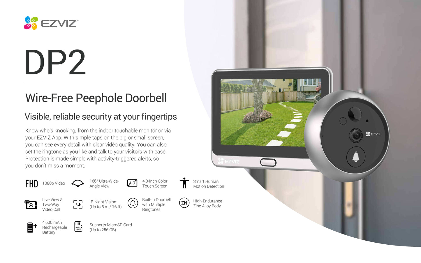 DP2

Wire-Free Peephole Doorbell