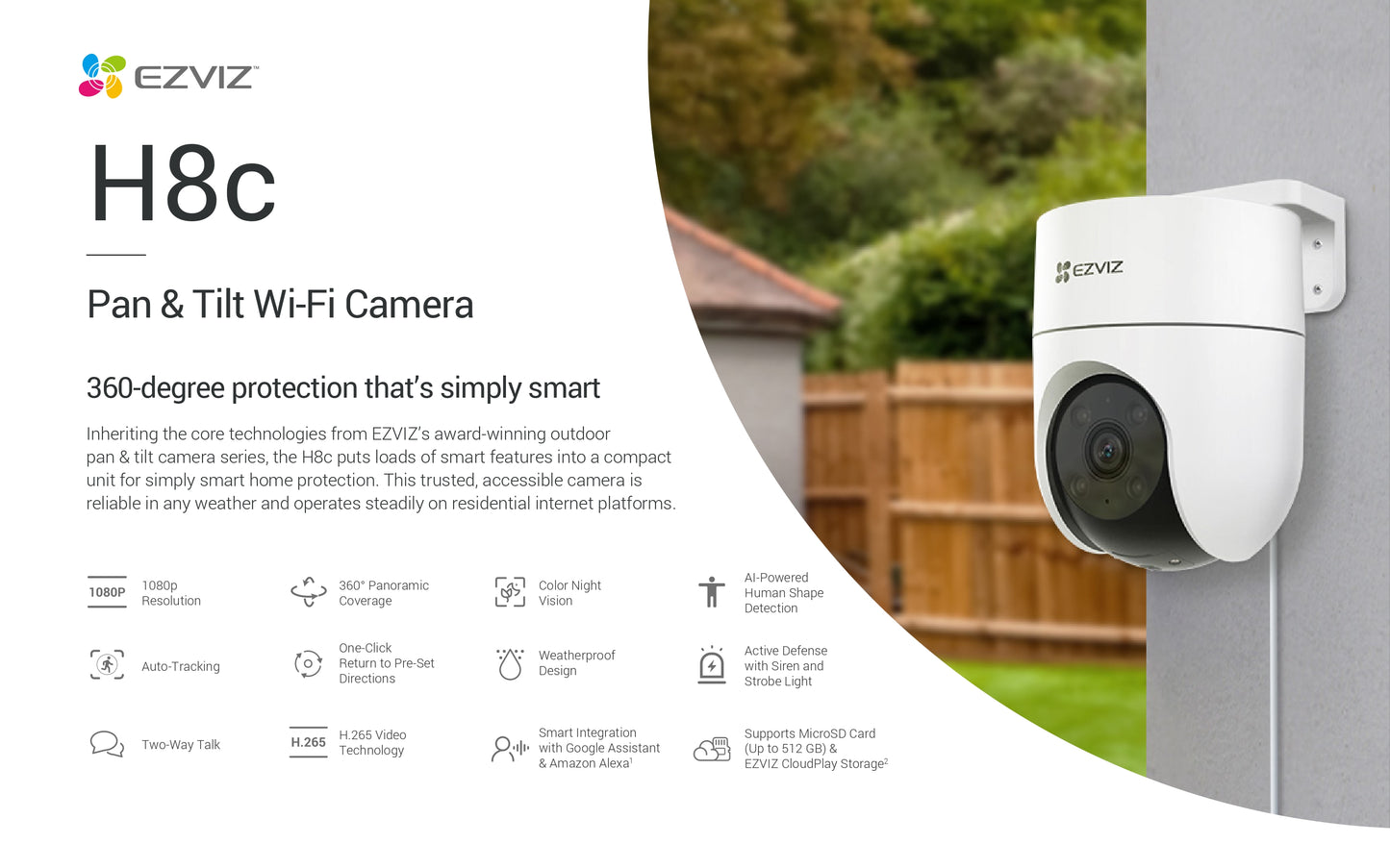 H8c
Pan & Tilt Wi-Fi Camera