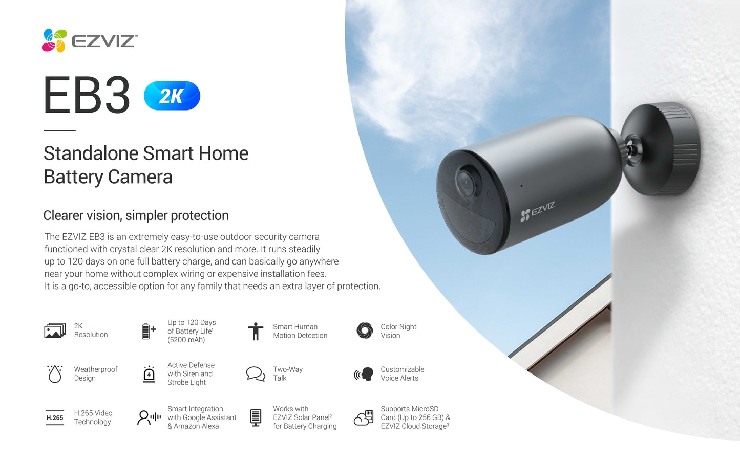 EB3 2K 

Standalone Smart Home Battery Camera